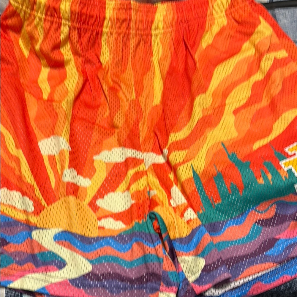 Vibrant Sunset Patterned Shorts
